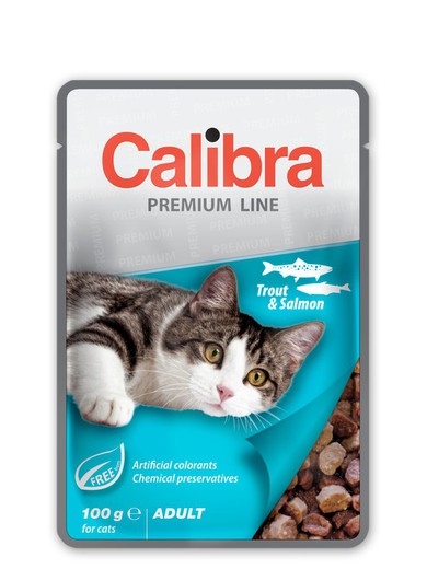Calibra cat adult pouch trucha salmon caja 24x100gr
