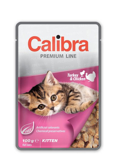 Calibra cat kitten pouch pavo pollo caja 24x100gr