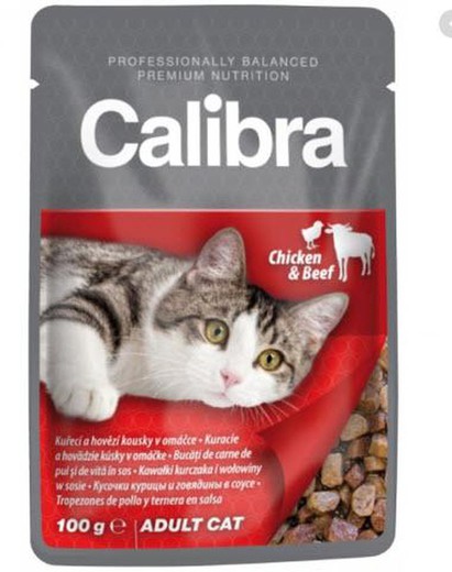 Calibra cat pouch adult cordero pollo caja 24x100gr