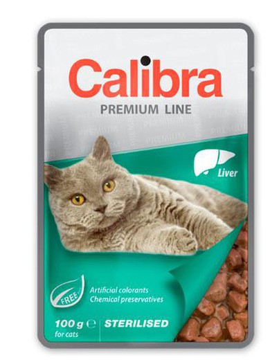 Calibra cat sterilised pouch higado caja 24x100gr