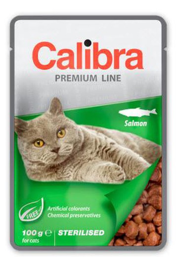 Calibra cat sterilised pouch salmon caja 24x100gr