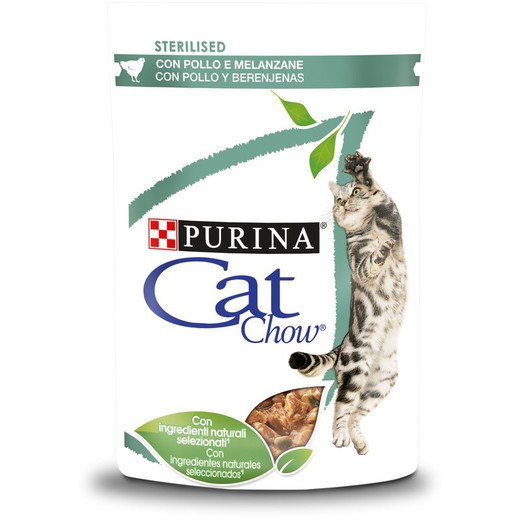CAT CHOW Esterilizado Húmedo Pollo 85g para gatos