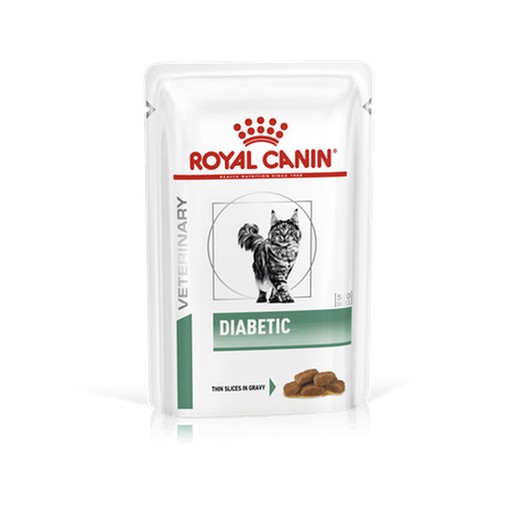 Royal Canin Comida Húmeda Gama Veterinaria Health Nutrition Weight Management Diabetic para Gato (finas laminas en salsa)
