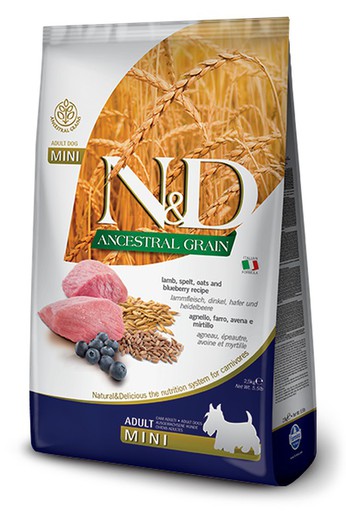 Farmina N&D Ancestral Grain Cordero & Arandanos Adult Mini pienso para perro