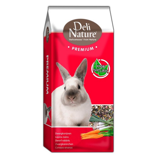 Mixtura Premium para Conejos Enanos JUNIOR Gran Tamaño para Pequeños Mamíferos marca Delinature referencia DN-15-030304 color