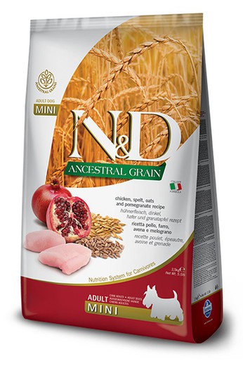 Farmina N&D Ancestral Grain Pollo & Granada Adult Mini pienso para perro