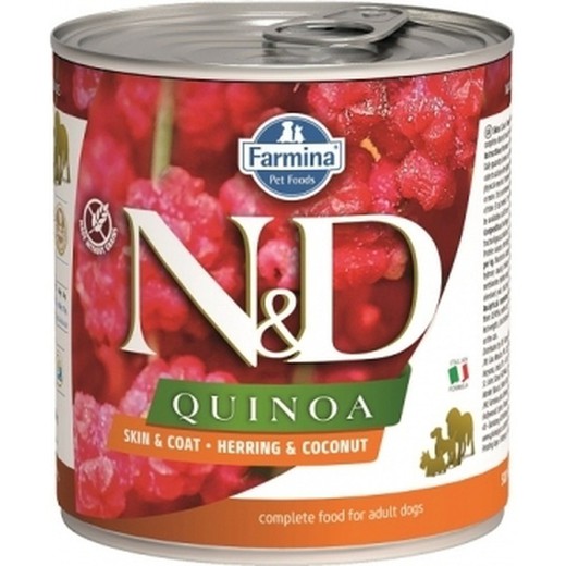 Farmina N&D Quinoa Skin & Coat Arenque Adult 285g comida húmeda para perro