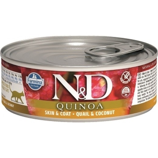 Farmina N&D Quinoa Skin & Coat Codorniz Adult 80g comida húmeda para gato