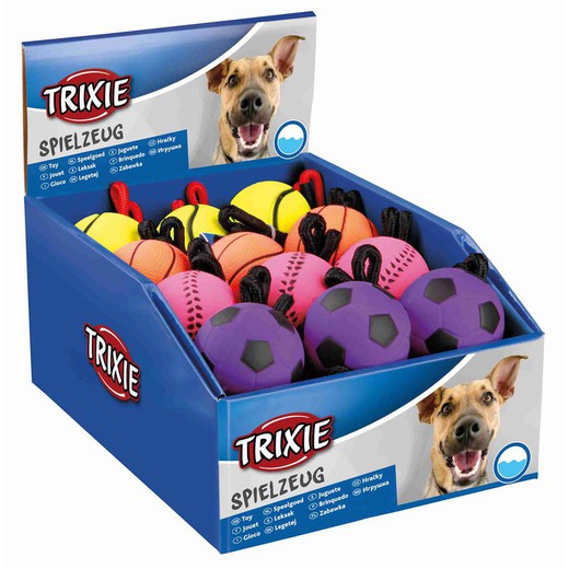 Surtido Pelotas de Deporte con Cuerda para Perros marca Trixie