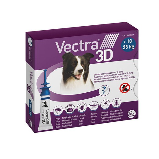 Vectra 3d pipetas para perro 10-25 kg (3uds)