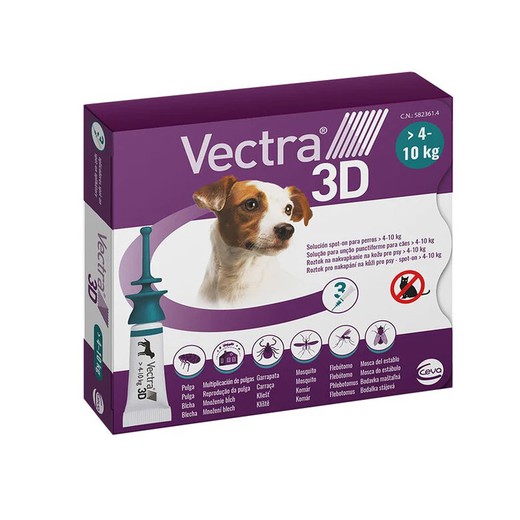 Vectra 3d pipetas para perro 4-10 kg (3uds)