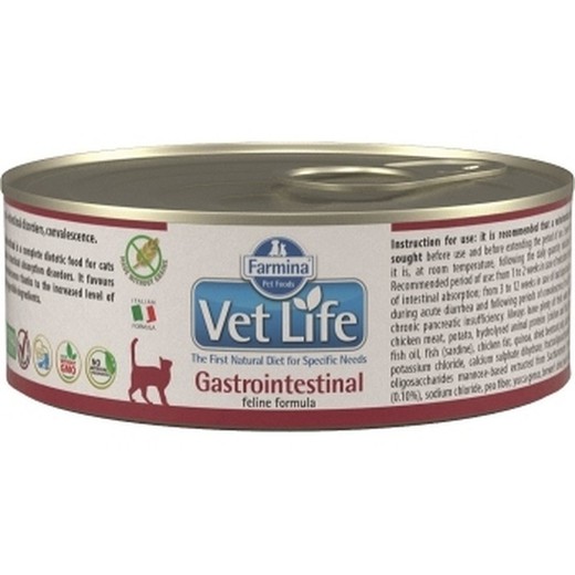Farmina Vet Life Gastro Intestinal Lata Gama Veterinaria para Gato  de 85g