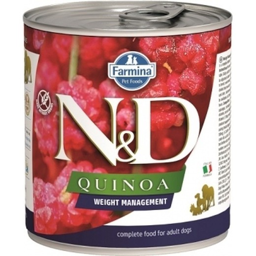 Farmina N&D Quinoa Weight management Cordero Adult 285g comida húmeda para perro